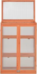 Holz Gewächshaus mit 2 Regalen - Schutz für Pflanzen und Kräuter - 75x47x109 cm Pflanzhaus 170646 - Thumbnail 1