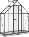 Gewächshaus mit Fundamentrahmen Anthrazit 169x58x202 cm Alu Pflanzhaus 4005821 - Thumbnail 6