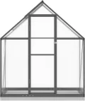 Gewächshaus mit Fundamentrahmen Anthrazit 169x58x202 cm Alu Pflanzhaus 4005821 - Thumbnail 3