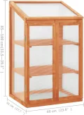 Holz-Gewächshaus 60x45x85/100 cm, stabil für Pflanzen, Gewürze & Kräuter schützen Pflanzhaus 314848 - Thumbnail 7