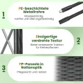 COSTWAY Blumenkasten mit Rankgitter & hängendem Dach, 2 in 1 Rosenbogen mit 2 Pflanzkästen, Gartenbogen auf Rollen, Metall und PP, Rankkasten mit Spalier für Kletterpflanzen, Gartenspalier (Grau) - Thumbnail 8