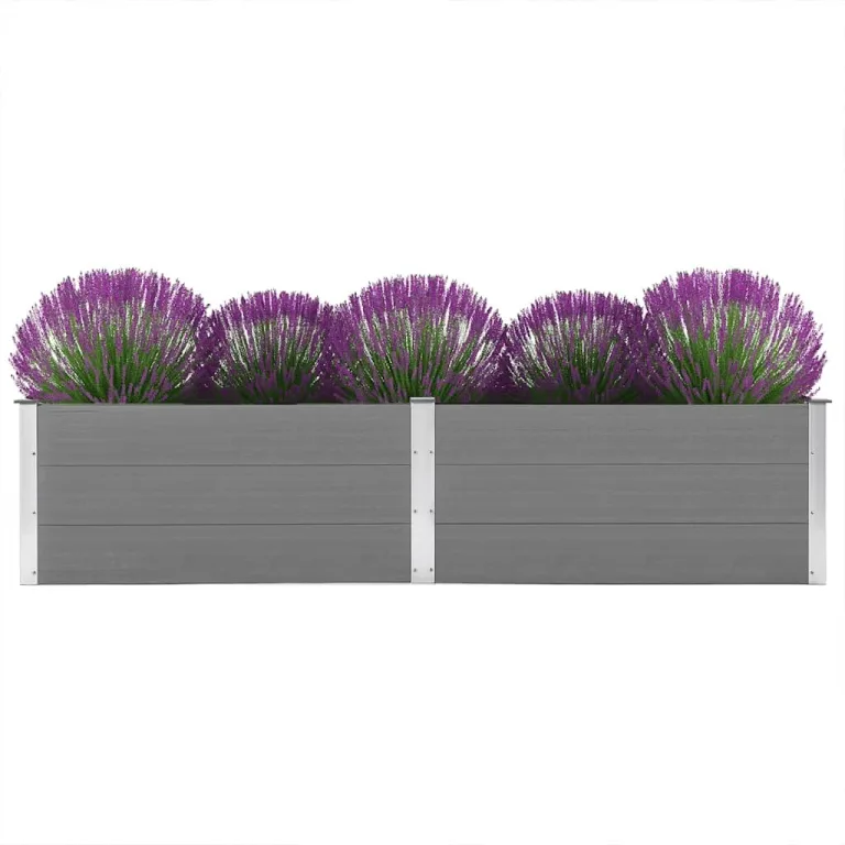 Garten Hochbeet 250 x 100 x 54 cm WPC Grau – Bild 3