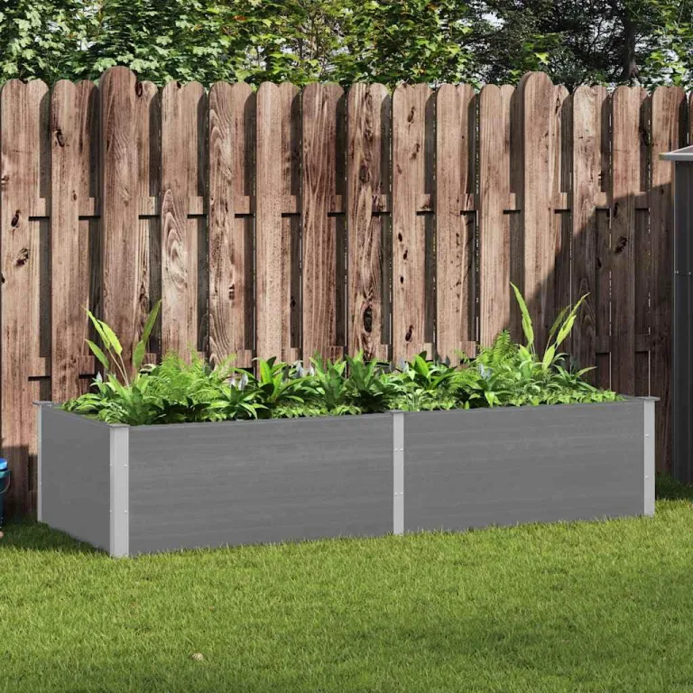 Garten Hochbeet 250 x 100 x 54 cm WPC Grau – Bild 1