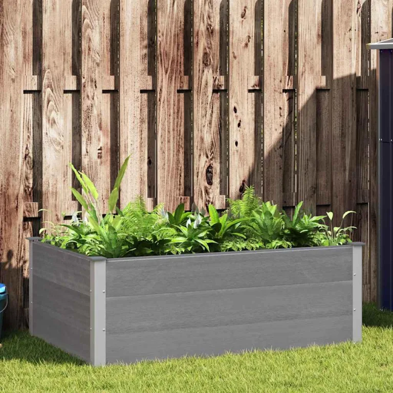 Garten Hochbeet WPC 150 x 100 x 54 cm Grau – Bild 1