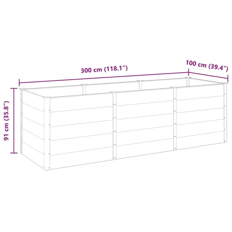 Garten Hochbeet 300x100x91 cm WPC Grau – Bild 7