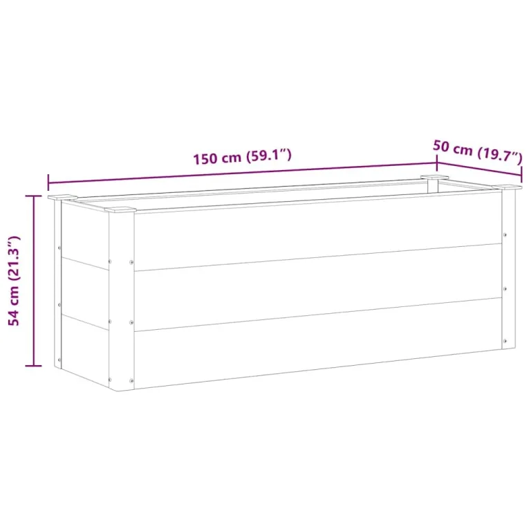 Garten Hochbeet WPC 150 x 50 x 54 cm Grau – Bild 8