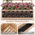 COSTWAY Blumenkasten mit Rankgitter, Pflanzkasten für Kletterpflanzen, Hochbeet mit Spalier, Liner & Entwässerung, Blumenkübel für Garten Balkon, Gartenspalier Rankkasten Holz, 90x35x150cm (Natur) - Thumbnail 7