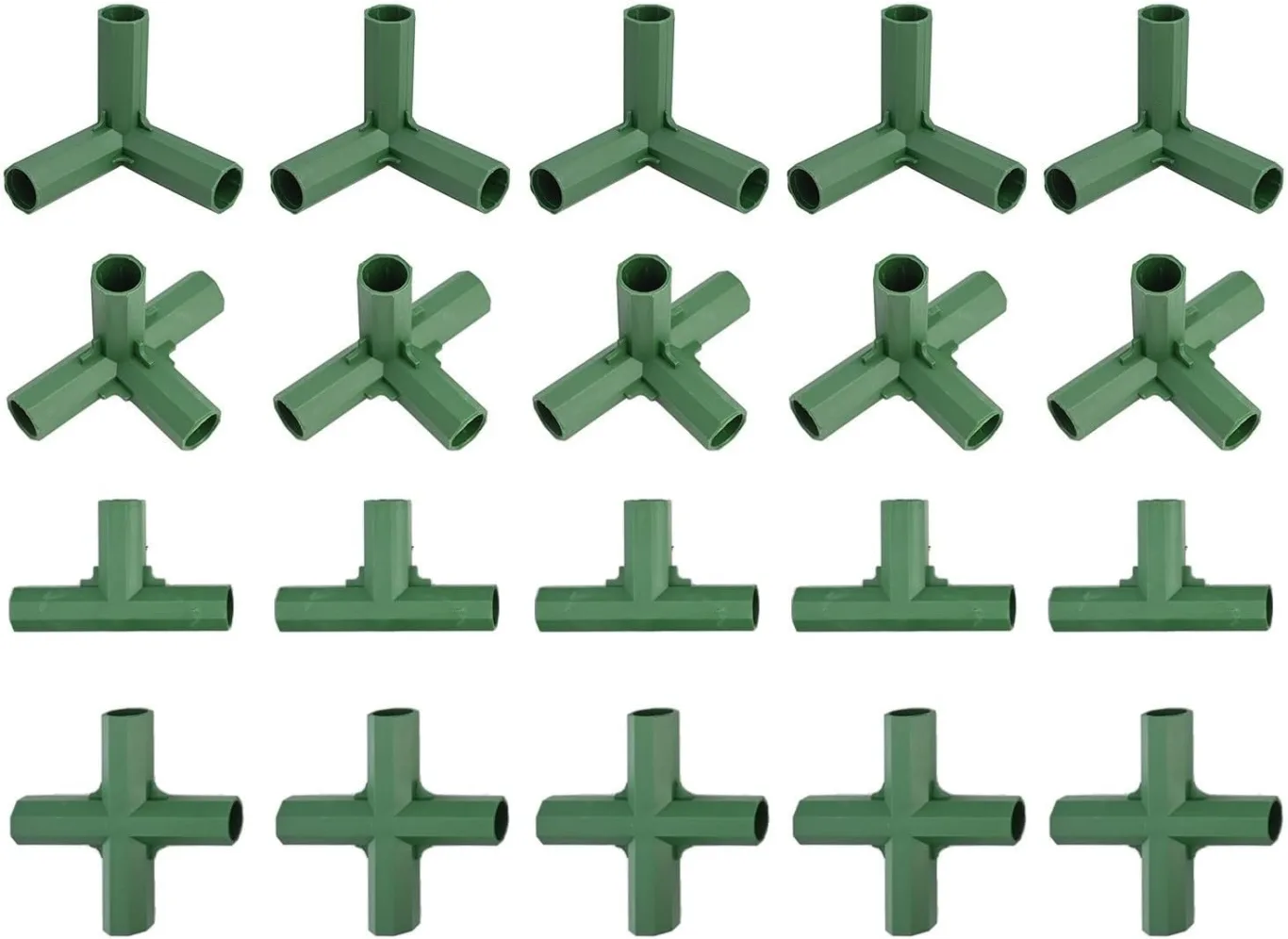 Gewächshaus-Rahmenverbinder, 16 mm, robuste Kunststoff-Verbindungsstücke für PVC-Rohre, Gartenstrukturen, Bausatz-Zubehör, kompatibel mit 16 mm Rohren, 20 Stück - Bild 1