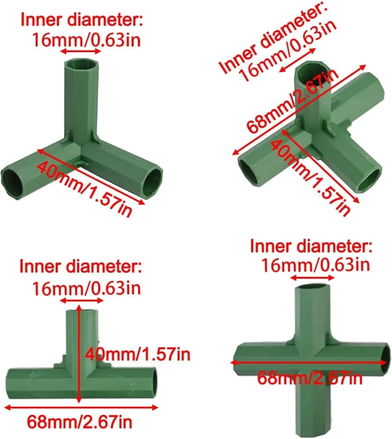Gewächshaus-Rahmenverbinder, 16 mm, robuste Kunststoff-Verbindungsstücke für PVC-Rohre, Gartenstrukturen, Bausatz-Zubehör, kompatibel mit 16 mm Rohren, 20 Stück – Bild 5