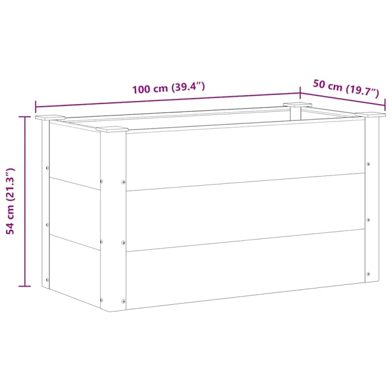 Garten Hochbeet WPC 100 x 50 x 54 cm Grau – Bild 8
