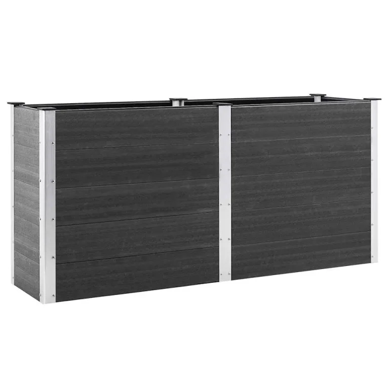 Garten Hochbeet 200x50x91 cm WPC Grau – Bild 2