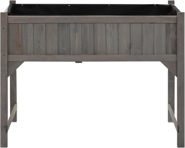 Hochbeet mit Gewächshaus | Holz | Grau | 110x54x120 cm | Garten- und Terrassenverzierung Blumenbeete, Blumenkästen Model316472 – Bild 7