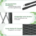 COSTWAY Blumenkasten mit Rankgitter & hängendem Dach, 163 cm, 2 in 1 Rosenbogen mit 2 Pflanzkästen, Gartenbogen auf Rollen, Metall & PP-Rattan, Rankkasten mit Spalier, für Kletterpflanzen (Grau) - Thumbnail 8
