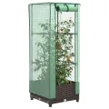Hochbeet Gewächshaus 80x40x138 cm Schwarz Rattanoptik, Raised Garden Box mit Eisenrohr PE-Schutzplane Tomatenhaus Balkon Terrasse Garten - Thumbnail 10