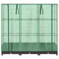 Hochbeet m. Gewächshausaufsatz 120x40x123 cm, Rattan-Optik Braun, Eisenrahmen, wetterfestes PP-Beet & PE-Haube, Belüftung, Balkon Terrasse - Thumbnail 4