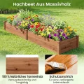 COSTWAY Hochbeet Gartenbeet Holz, 240 x 60 x 25 cm, Pflanzkasten für Gemüse, Blumen, Kräuter, Früchte, Blumenkasten Blumenbeet Kräuterbeet Pflanzbeet, für Hinterhof, Garten, Rasen (Braun) - Thumbnail 4