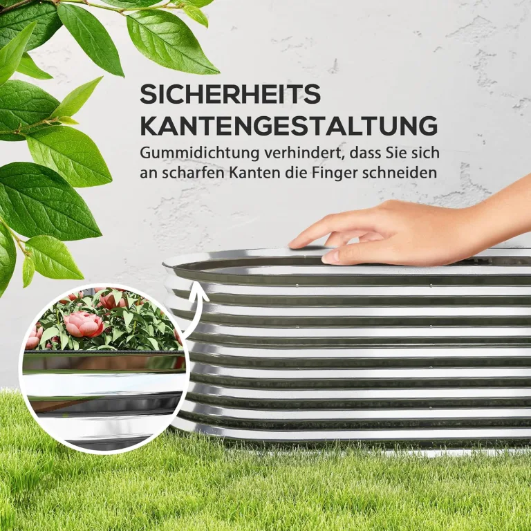 Outsunny Hochbeet aus Stahl, Pflanzbeet Frühbeet Gartenbeet stapelbar Blumenkasten steckbar Pflanzkasten 160x80x56cm Gemüsebeet für Garten Balkon Terrasse, Pflanzkübel für Blumen, Pflanzen – Bild 5