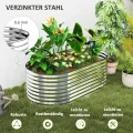 Outsunny Hochbeet aus Stahl, Pflanzbeet Frühbeet Gartenbeet stapelbar Blumenkasten steckbar Pflanzkasten 160x80x56cm Gemüsebeet für Garten Balkon Terrasse, Pflanzkübel für Blumen, Pflanzen - Thumbnail 4