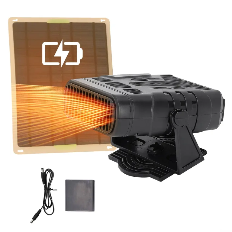 20W 5V Solarpanel Gewächshausheizung, Tragbare Warmluftgebläse Solarheizung für Hühnerstall, zum Trocknen Heizung Haustierhaus – Bild 2