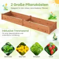 COSTWAY Hochbeet Gartenbeet Holz, 240 x 60 x 25 cm, Pflanzkasten für Gemüse, Blumen, Kräuter, Früchte, Blumenkasten Blumenbeet Kräuterbeet Pflanzbeet, für Hinterhof, Garten, Rasen (Orange) - Thumbnail 6