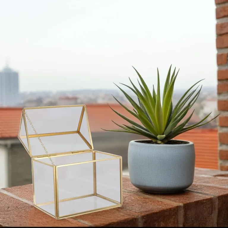 UPKOCH Handgefertigtes Glas Gewächshaus Pflanzgefäß Hausförmig mit Deckel Geometrisches Kleiner Terrarium für Sukkulenten und Luftpflanzen Dekoration für Wohnzimmer und Büro – Bild 6