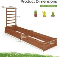 FANTASK Hochbeet mit Spalier, 235 x 63 x 102 cm, Gartenbeet Tannenholz mit Spalier für Kletterpflanze, Pflanzbeet mit Rankgitter, Blumenkübel für Balkon, Garten & Terrasse (Braun) - Thumbnail 7