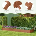 FANTASK Hochbeet mit Spalier, 235 x 63 x 102 cm, Gartenbeet Tannenholz mit Spalier für Kletterpflanze, Pflanzbeet mit Rankgitter, Blumenkübel für Balkon, Garten & Terrasse (Braun) - Thumbnail 2