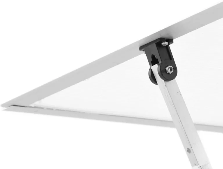 Gecheer Gewächshaus Aluminium Silbern 169x58x195cm UV-beständige Polycarbonatplatten Lüftungsfenster Flügeltür Fundamentrahmen für Hobby-Gartenbau – Bild 8