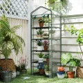 RELAX4LIFE Mini Gewächshaus, Foliengewächshaus mit 5 Regalen & Rolltür & Metallrahmen, Überwinterungszelt für Pflanzen, Tomatengewächshaus Winterfest für Garten, Terrasse, Balkon, 69 x 48 x 190 cm - Thumbnail 6