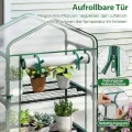 RELAX4LIFE Mini Gewächshaus, Foliengewächshaus mit 5 Regalen & Rolltür & Metallrahmen, Überwinterungszelt für Pflanzen, Tomatengewächshaus Winterfest für Garten, Terrasse, Balkon, 69 x 48 x 190 cm - Thumbnail 10
