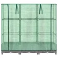 Hochbeet mit Gewächshaus-Aufsatz in Rattan-Optik, 120x40x123 cm, Hellgrau, für Garten, Balkon, Gemüse, Kräuter und Blumen - Thumbnail 4