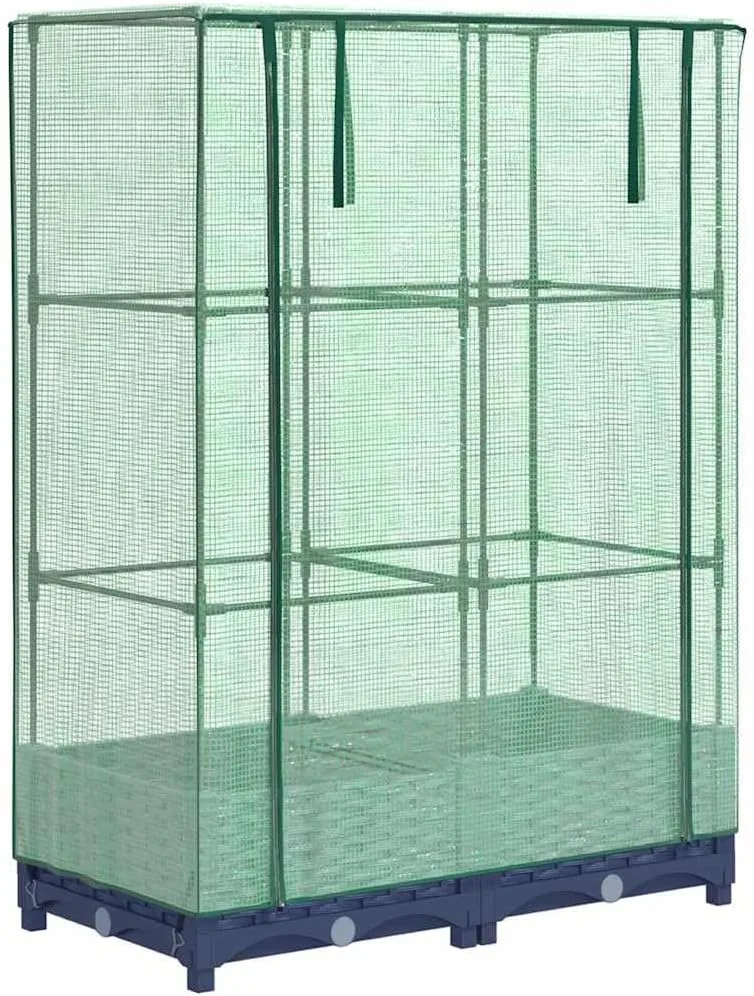 Hochbeet mit Gewächshaus-Aufsatz Rattan-Optik, 80x40x123 cm, Stabiler Pflanzkasten aus PP für Gartenbeet Outdoor, schützt Pflanzen Gemüse Kräuter Blumen ideal als Frühbeet Tomatenhaus – Bild 3