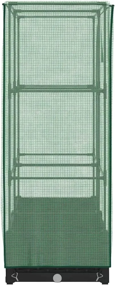 Hochbeet mit Gewächshaus-Aufsatz, Rattan-Optik Schwarz, 80x40x123 cm, Stabiler Eisenrahmen, Pflanzkasten für Garten & Balkon, Frühbeet mit PE-Abdeckung für optimales Wachstum – Bild 6