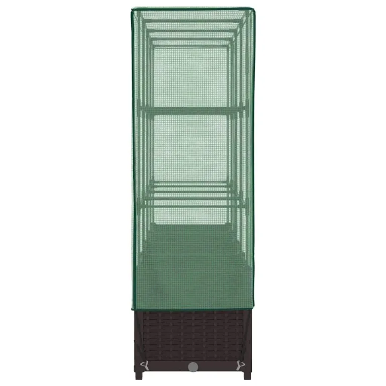 Hochbeet mit Gewächshaus-Aufsatz, Rattan-Optik, 160x40x138 cm, Stabiler Pflanzkasten Outdoor aus PP und Eisen für Gartenbeet, Frühbeet und Blumenbeet – Bild 5