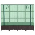 Hochbeet mit Gewächshaus-Aufsatz, Rattan-Optik, 160x40x138 cm, Stabiler Pflanzkasten Outdoor aus PP und Eisen für Gartenbeet, Frühbeet und Blumenbeet - Thumbnail 4