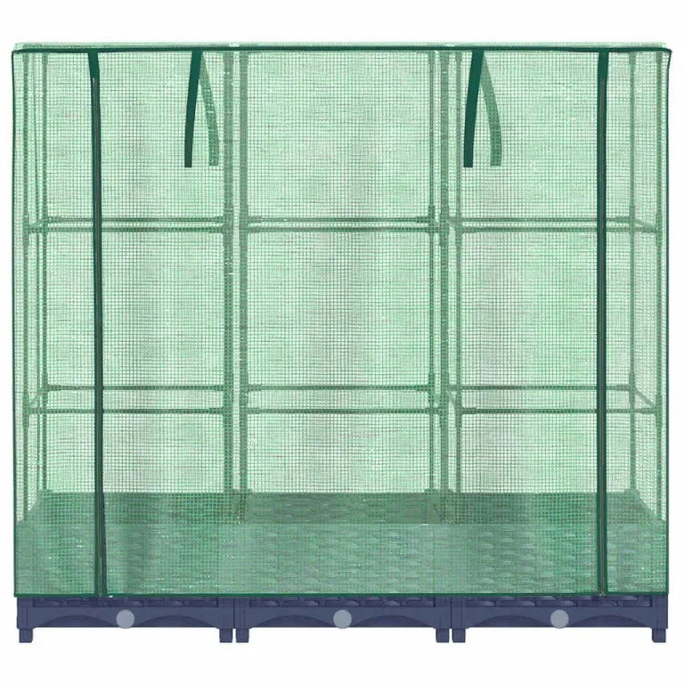 Hochbeet mit Gewächshausabdeckung, Rattanoptik Pflanzkasten Outdoor aus PP & Eisenrohr, 120x40x123 cm, für Gartenbeete, Stabiler Gartenkasten, Hochbeete & Blumenbeet – Bild 4