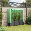 Hochbeet mit Gewächshaus-Aufsatz in Rattan-Optik, 120x40x138 cm, Stabiler Rahmen für Garten, Balkon und Terrasse, schützt Pflanzen effektiv - Thumbnail 3