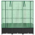 Hochbeet mit Gewächshaus-Aufsatz in Rattan-Optik, 120x40x138 cm, Stabiler Rahmen für Garten, Balkon und Terrasse, schützt Pflanzen effektiv - Thumbnail 4