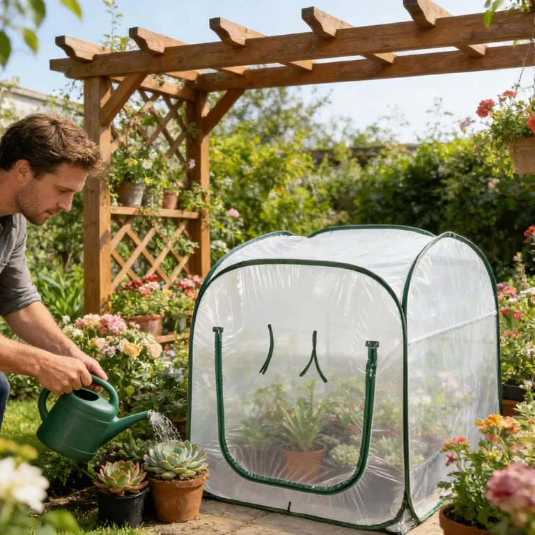 Gewächshäuser Für Den Außenbereich,Klappbares Tomatenhaus Mit Klarer PVC Abdeckung | Mini Gewächshaus | Für Blumentopf Garten Balkon Terrasse Kälte Frost Schutz – Bild 3