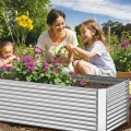 Pflanzkübel 2er-Set 180 x 90 x 40 cm verzinktes Hochbeet für den Außenbereich, Metall-Hochbeet für Gemüse, Stahl-Hochbeete für den Garten, oberirdisches Gartenbeet für Blumen-Rechteck - Thumbnail 9