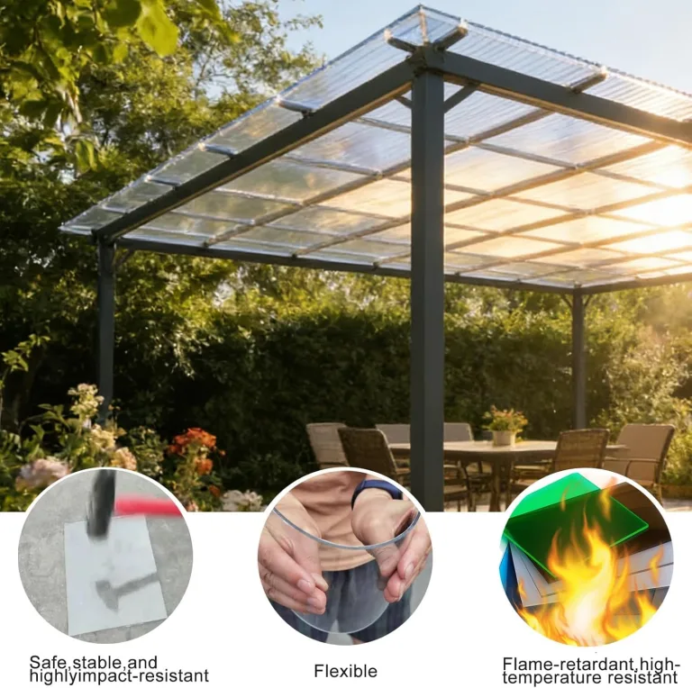 Polycarbonatplatten Gewächshaus Platten 2MM wasserdichte Und Uv-Beständige Kunststoff-Tageslichtplatten, Ersatzplatten for Gewächshaus Vordächer Garten Pergolen(Green,1.2x4m/4x13.1ft) – Bild 4