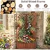 HOMASIS Blumenkasten mit Rankgitter, 140cm Hochbeet Holz, Eck Pflanzkasten mit Spalier & Drainageloch, Gartenspalier für Kletterpflanzen, Pflanzkübel mit Rankhilfe für Balkon Garten Terrasse (Braun) - Thumbnail 4