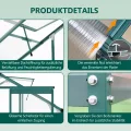 Gewächshaus Aluminium mit Fundament, 4,75 m² - 190 × 253cm, Gartengewächshäuser mit Dachfenster & Schiebetür für Gemüse & Toma, Gewächshaus Groß mit UV-beständigen Polycarbonatplatten - Thumbnail 5