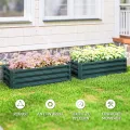 Outsunny 2er-Set Hochbeet Blumenhochbeet witterungsbeständig, Pflanzbeet Frühbeet Gartenbeet Pflanzkübel Pflanzkasten aus Verzinkter Stahl, Blumenkasten für Terrasse & Garten, 110 x 50 x 30 cm - Thumbnail 6