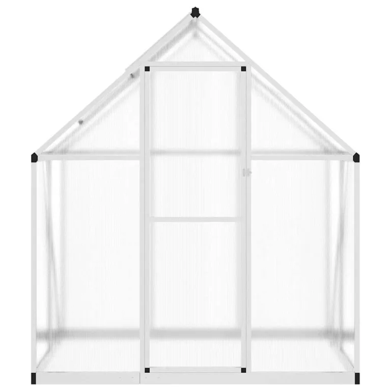 HUAKEHOM Gewächshaus mit Fundamentrahmen Pflanzenhaus mit Dachrinnensystem Flügeltür Treibhaus für Pflanzen Frühbeet Silbern 169x114x195 cm Alu – Bild 3