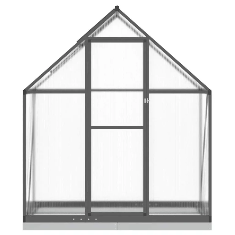 HUAKEHOM Gewächshaus mit Fundamentrahmen Pflanzenhaus mit Dachrinnensystem Flügeltür Treibhaus für Pflanzen Frühbeet Anthrazit 169x58x202 cm Alu – Bild 3