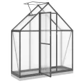 HUAKEHOM Gewächshaus mit Fundamentrahmen Pflanzenhaus mit Dachrinnensystem Flügeltür Treibhaus für Pflanzen Frühbeet Anthrazit 169x58x202 cm Alu - Thumbnail 6