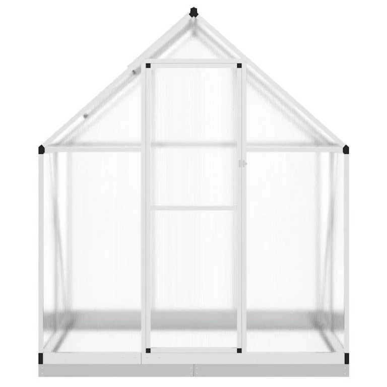 HUAKEHOM Gewächshaus mit Fundamentrahmen Pflanzenhaus mit Dachrinnensystem Flügeltür Treibhaus für Pflanzen Frühbeet Silbern 169x114x202 cm Alu – Bild 3