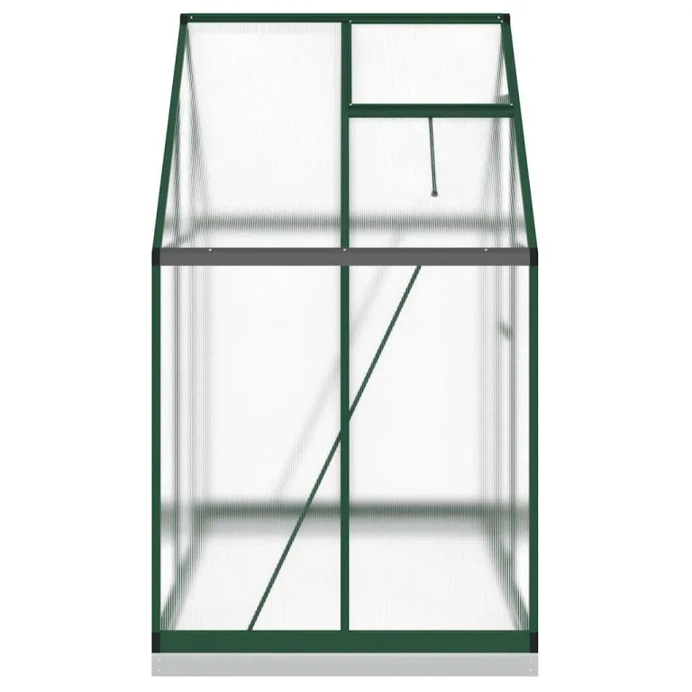HUAKEHOM Gewächshaus mit Fundamentrahmen Pflanzenhaus mit Dachrinnensystem Flügeltür Treibhaus für Pflanzen Frühbeet Grün 169x114x202 cm Aluminimum – Bild 4