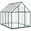 HUAKEHOM Gewächshaus mit Fundamentrahmen Pflanzenhaus mit Dachrinnensystem Flügeltür Treibhaus für Pflanzen Frühbeet Grün 224x169x195 cm Aluminimum - Thumbnail 5